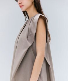 BEIGE， 【洗える/接触冷感/速乾/UVケア対応】BATEAU / フレンチスリーブAラインタックワンピース