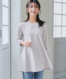 Tiaclasse L 【おのののかさん着用】半袖＆七分袖選べる袖丈バックフレアチュニック