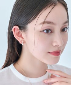 Phoebe 【痛くないシリーズ/金属アレルギー対応】ダブルデコレイトパールライトフィットイヤリング　シャンパン