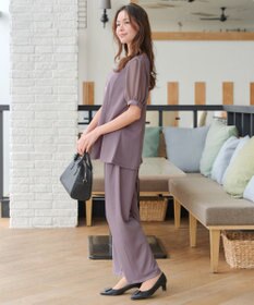 Tiaclasse 【洗える・接触冷感・紫外線ケア・サラごこち】ソフトペプラムカットソー