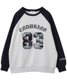 WEGO 【裏起毛】迷彩ワッペンラグランスウェット