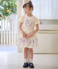 ANY KIDS フラワー 刺繍 Tシャツ