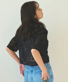 Feroux 【洗える】フラワーレース シャツ