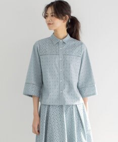 組曲 S エンブロイダリーレース襟付 ブラウス