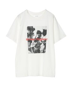 Green Parks レトロフラワーロゴ入りプリントＴシャツ