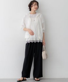 23区 【先行予約】シャイニーシアーニット ジップアップ パーカー