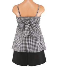 San-ai Resort（三愛水着楽園） WEB限定　ペプラム無地/チェック3点セット水着【Beach Queen（ビーチクイーン）】