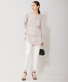 ICB 【洗える】T/Cストレッチサテン スティックパンツ