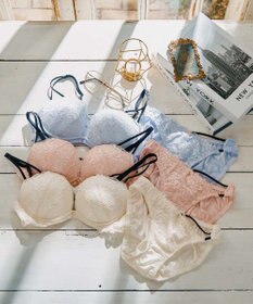 San-ai Resort（三愛水着楽園） 【northerly bra フィットシリーズ 谷間メイク】 Wストラップ ブラジャー＆ショーツSet B～Fカップ