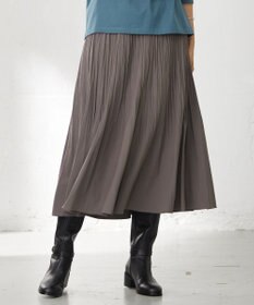 J.PRESS LADIES L 【洗える】パウダリージャージー ランダムプリーツ スカート