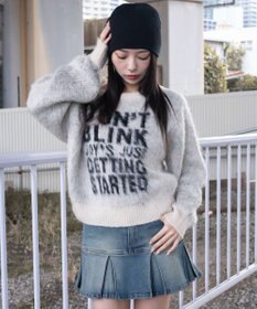 WEGO シャギー2WAYグラフィックワンショルニット