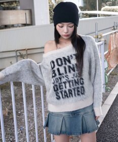 WEGO シャギー2WAYグラフィックワンショルニット