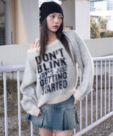 WEGO シャギー2WAYグラフィックワンショルニット