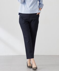 J.PRESS LADIES 【セットアップ対応・洗える】セルロースリネンストレッチ テーパード パンツ ネイビー系