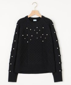 組曲 【WEB限定】パール釦ケーブル ニット