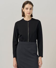 ICB 【洗える】 コンパクトモクロディ バンドカラーカットソー ブラック系