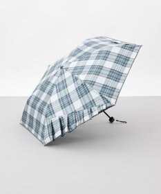 AURORA 【Ungrid（アングリッド）】ワンポイントフリルチェック柄プリント晴雨兼用傘（折りたたみ傘）