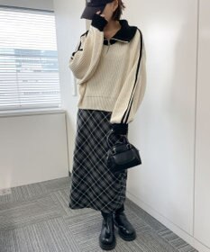 WEGO ハーフジップニットプルオーバー