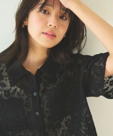 Feroux 【洗える】フラワーレース シャツ