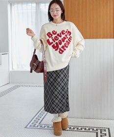 WEGO フラッフィーグラフィックBIGニットプルオーバー