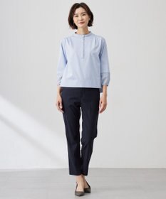 J.PRESS LADIES 【セットアップ対応・洗える】セルロースリネンストレッチ テーパード パンツ