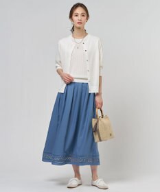 J.PRESS LADIES L 【セット着用可】スパンソフトクロス刺繍 スカート