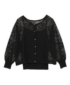 YECCA VECCA 【2点SET】インナーセットレース柄カーディガン