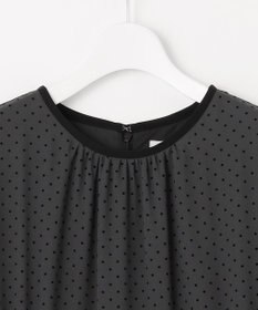 J.PRESS LADIES L 【洗える】ドットフロッキープリント ワンピース