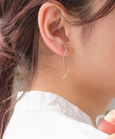 Phoebe 【K14GF】クロスラインスマートイヤリング