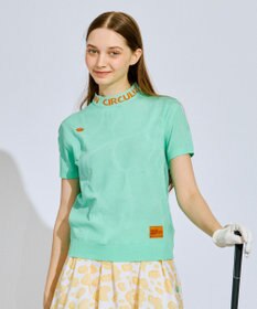 PW CIRCULUS 【手洗い可能】【WOMEN】アニマルドットニットモック ゴルフウェア レディース ピーコックグリーン系