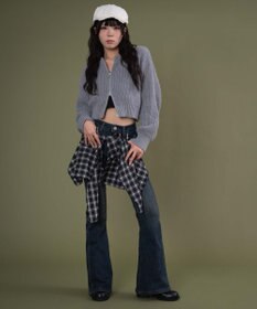WEGO ダブルZIPニットカーデ