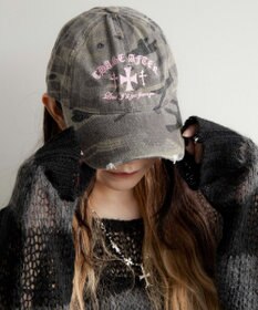 WEGO クロス刺繍カモフラキャップ