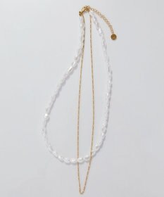 Phoebe 【限定セット】クラシカルパール×チェーン2連ネックレス×ワンタッチメタルフープミニピアス
