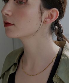 Phoebe 【限定セット】クラシカルパール×チェーン2連ネックレス×ワンタッチメタルフープミニピアス