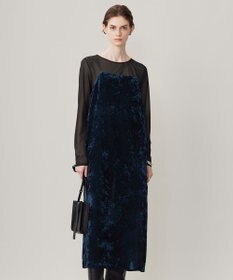 ICB 【洗える】 シアーベルベット キャミソールワンピース