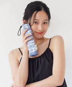 AURORA 【Ungrid（アングリッド）】ワンポイントフリルチェック柄プリント晴雨兼用傘（折りたたみ傘）