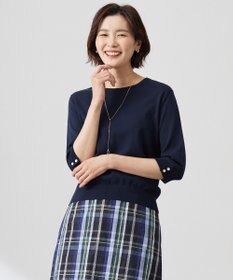J.PRESS LADIES 【洗える】BASIC HT COTTON クールネック プルオーバー