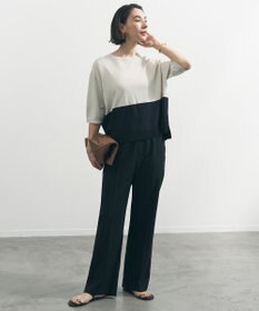 UNFILO 【セットアップ着用可/ウエストゴム】TENNEN TOUCH セミフレア パンツ