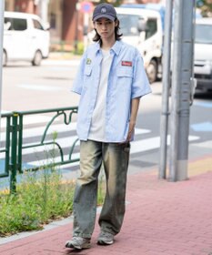 WEGO 【ユニセックス着用ITEM/MLサイズ展開】オックスフォードワッペンシャツ（SS）