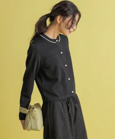 組曲 【WEB限定】クリアストレッチビジューレーン カーディガン
