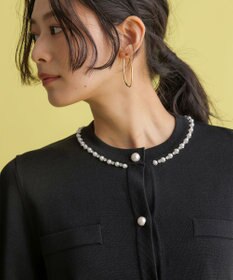 組曲 【WEB限定】クリアストレッチビジューレーン カーディガン