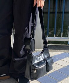 WEGO ポーチ付きランダムポケットデザインショルダー