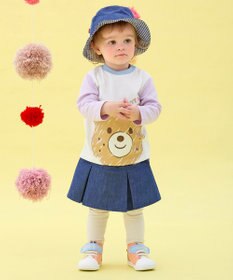 MIKI HOUSE HOT BISCUITS 【80-120cm】ビッグフェイスプリント 長袖Tシャツ