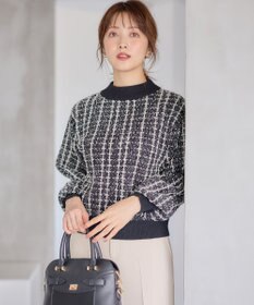 ANY SIS 【洗える】フラッフィーパターン ニット