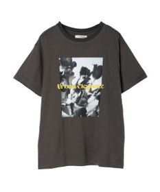 Green Parks レトロフラワーロゴ入りプリントＴシャツ