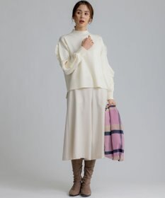 組曲 【WEB限定】袖フリル付きニットプルオーバー