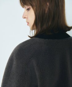 GRACE CONTINENTAL ノーカラーボアムートンコート