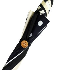 +RING レディース向け プラスリング 雨傘（長）60cm BLK/WHT T1401