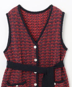 GRACE CONTINENTAL バイカラージャガードニットワンピース