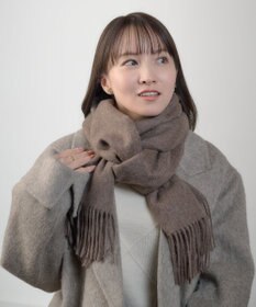 MOONBAT プラスムーンバット (+moonbat) カシミヤ100％無地ストール 洗える 190㎝×50㎝